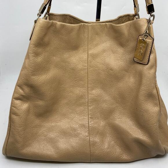 Coach Large Edie Tan Leather Shoulder Bag - Picture 13 of 13